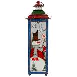 Northlight Red, White and Green "Snow" Christmas Lantern 15"