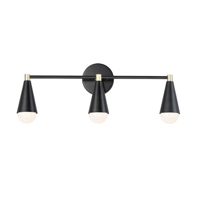 Maxim Lighting Lovell 3 - Light Vanity in  Black/Satin Brass