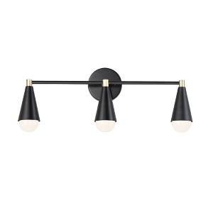 Maxim Lighting Lovell 3 - Light Vanity in  Black/Satin Brass - 1 of 4