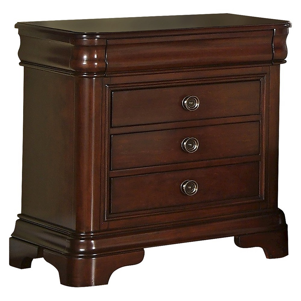 Jackson 3-Drawer Nightstand Dark Cherry - Picket House Furnishings