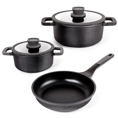 BergHOFF Stone Non-stick 7Pc Cookware Set, Ferno-Green, PFOA-Free Coating,  Induction Cooktop Ready