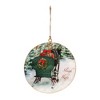 Metal Couple Sleigh Ride Disc Ornament (Set of 6) - 3 of 3