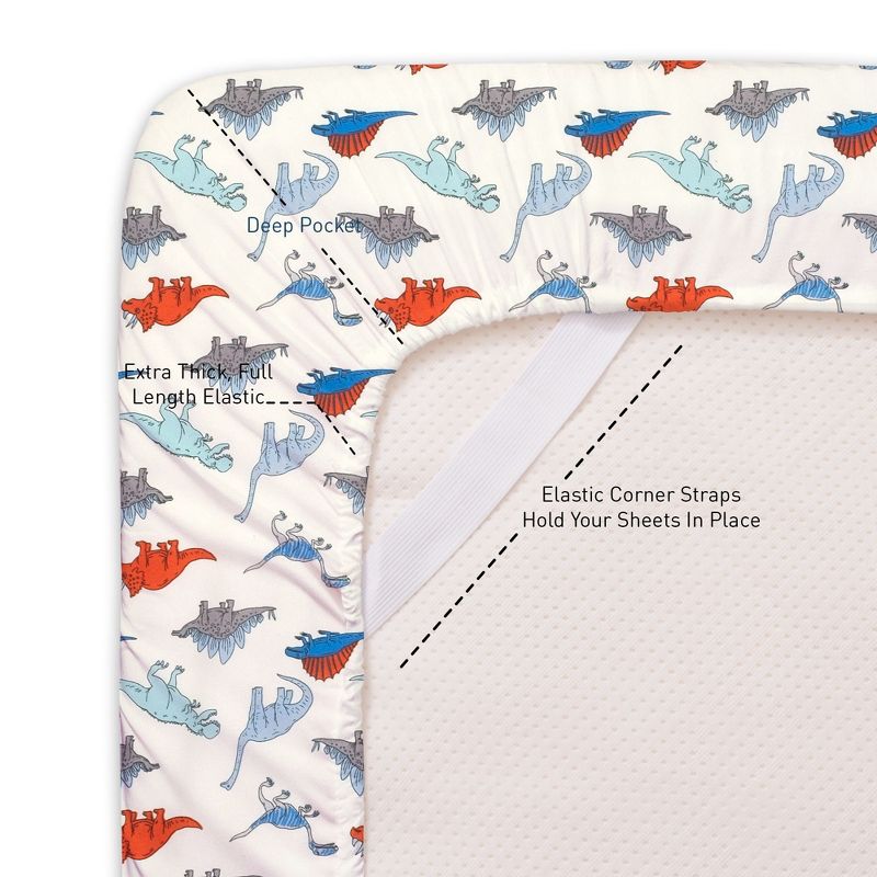 Dinosaurs Microfiber Kids' Sheet Set By Sweet Home Collection™, 4 of 7
