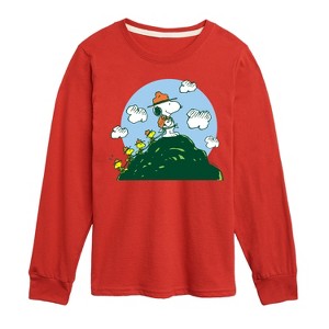 Boys' - Peanuts - Beagle Scouts Hill Long Sleeve Graphic T-Shirt - 1 of 4