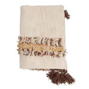 Saro Lifestyle Cotton Throw With Tassel & Fringe Design - 1 of 4