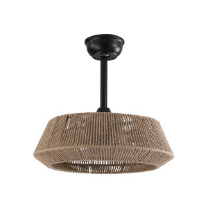 TOBILI 19" Bedroom Fan Light with Rope Suspension with 4 Bulbs,Dimmable,7 Dlades - 1 of 4