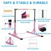 CuisinSmart Gymnastics Training Bar with Handgrips, 5FT/6FT Adjustable Height Gym Equipment, Pink Gymnastics Kip Bar for Kids&Teenager Ages 3-15 - 3 of 4
