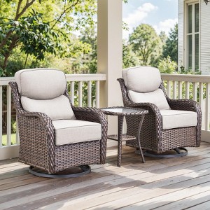 Outdoor Gliders Swivel Chairs with 6-Inch Thick Cushions Swivel Rocker Patio Chairs - 1 of 4