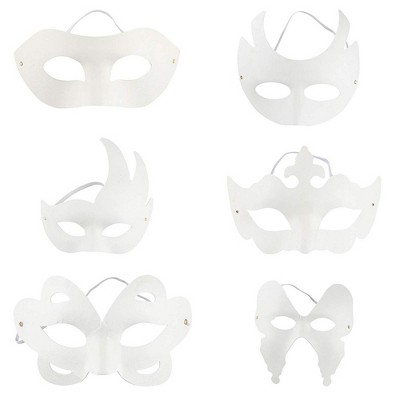 Juvale 12 Pack Die Cut Mardi Gras Paper Masks for DIY Creativity and Masquerade Party - 6 Design