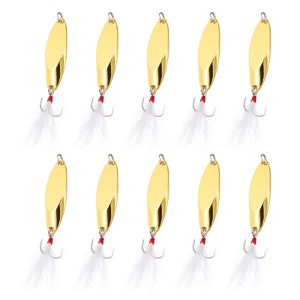 Unique Bargains Treble Hooks Metal Spinner Fishing Spoons for Freshwater Saltwater Salmon 10 Pcs - 1 of 4