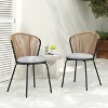 Christopher Knight Home Berrien Outdoor Wicker and Iron Dining Chairs with Cushion (Set of 2) - 2 of 4