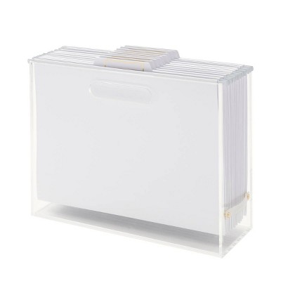 Clear Acrylic Slim Storage Box with Gold-Toned Hardware
