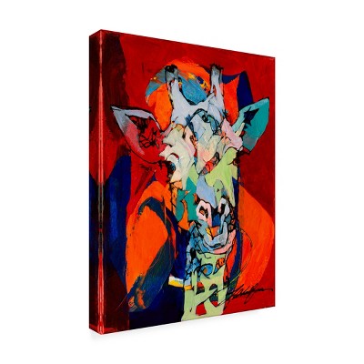 Trademark Fine Art -Yuval Wolfson 'Colorful Giraffe IV' Canvas Art