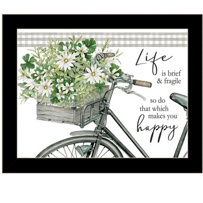 HomeRoots DO THAT WHICH MAKES YOU HAPPY Black Framed Print Wall Art