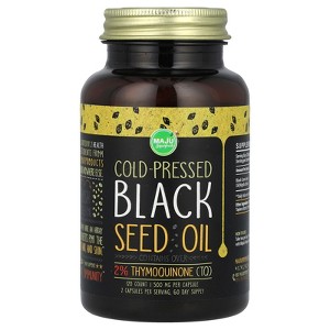 Maju Superfoods Cold-Pressed Black Seed Oil, 120 Count (500 mg per Softgel) - 1 of 2