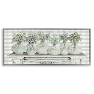 Stupell Industries Country Herb Jars on Gingham Framed Giclee Art, Gray, 24" x 10" - 1 of 4