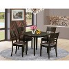 HomeStock 5-Piece Round Cappuccino Finish Solid Wood Top Dining table with 4 Chairs - 2 of 4