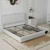 Okak Platform Bed Frame Upholstered Bed with Adjustable Height Headboard and USB Charger Music Speaker Star Projector 4 drawers Noise-Free - 4 of 4