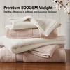 100% Cotton Solid Color Heavyweight Bath Towel Set, Anti-Microbial Certified Highly Absorbent Plushy Bath Towel - 2 of 4