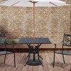 Outsunny 36" x 36" Square Patio Table with Umbrella Hole, Aluminum Outdoor Dining Table, Outdoor Bistro Table for Garden, Backyard, Porch, Black - 2 of 4