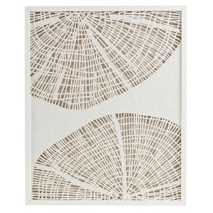 Gulches Framed Abstract Coastal Rice Shadowbox Wall Decor Off-White See below - 1 of 4