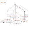 Full/Twin Size House-Shaped Metal Platform Bed Frame with Twin Size Trundle Bed/ Drawers 4S -ModernLuxe - 3 of 4