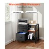 VEVOR Metal File Cabinet, Mobile Filing Cabinet with 3 Fabric Drawers and 2 Open Shelves, Wooden Vertical Filing Storage Cabinets, Black - 3 of 4
