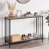 Console Table, Sofa Tables Narrow Entryway Table with Glass Shelf and Metal Frame, 41.5¡± Behind Couch Table Industrial Hallway Table (2 Grey Shelves) - 3 of 4