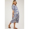 PinkBlush Blue Floral Collared Tiered Maternity Midi Dress - 3 of 4