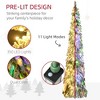 TopComfy Christmas Tree Stand Prelit Pencil Artificial Tree Snow Flocked Design for Holiday Decor, Green, 30.3"*30.3"*82.8" - 4 of 4
