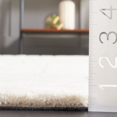 Ivory Hand-Tufted Wool Square Area Rug, 6'