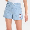 Girls' Hello Kitty Denim Shorts - Light Blue - 2 of 4