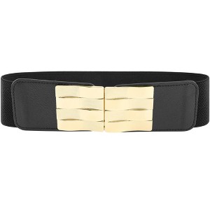 INSPIRE CHIC Women's Faux Leather Elastic Band Fashion Apparel Belt 2.4 Inches Width 1 Pc - 1 of 4