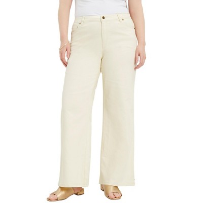 June + Vie by Roaman's Women's Plus Size Curvie Fit Wide-Leg Jeans