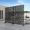 Wooakway 72 in. H x 35 in. W Outdoor Rectangle Metal Privacy Screen Garden Fence Panel Freestanding Patio Decorative Screen for Yard - 2 of 4