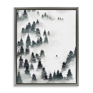 Stupell Industries Winter Ski Slopes Mountain Floating Frame Canvas Art - 1 of 4