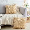 Unique Bargains Indoor Outdoor Solid 3D Sequins Leaf Color Throw Pillow Cover 2 Pcs - 2 of 4