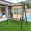 Aghana Digitals 2-Person Outdoor Swing: Weatherproof Glider with Adjustable Canopy, Steel Frame & - 2 of 4
