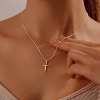 Adjustable Cross Choker | 14K Gold Plated Dainty Layered Necklace - Minimalist Gold Jewelry Gift for Her - 2 of 4