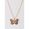 Slickblue Gold Twisted Chain Necklace, 3D Butterfly Pendant with Faux Swarovski Simulated Crystal, 18 Inch - 2 of 2