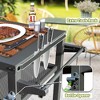 Vynxaria 3-Shelf Outdoor Grill Table, Grill Cart w/ Wheels, Pizza Oven and Food Prep Blackstone Table with Hook, Grill Stand for Griddle Outside BBQ - 4 of 4