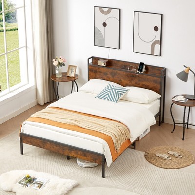 TIRAMISUBEST Queen size Bed frame with charging station