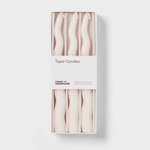 6pk Taper Candle Set White Wavy - Room Essentials™ - image 1 of 3