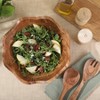 Gibson Home Sandhurst 3-Piece Wooden Salad Bowl Set -12-Inch Scalloped Bowl with Wooden Salad Servers - 3 of 4