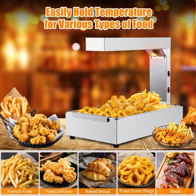 French Fry Warmer, 620W Commercial Food Heat Lamp & Food Warmer Light, Free-Standing Warming Dump Station, Countertop Fries Food Warmer.