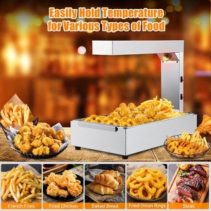 French Fry Warmer, 620W Commercial Food Heat Lamp & Food Warmer Light, Free-Standing Warming Dump Station, Countertop Fries Food Warmer. - 1 of 4
