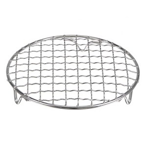 Unique Bargains Stainless Steel Round Cross Wire Barbecue Grill with Legs - 1 of 4