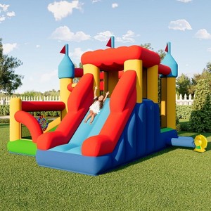 AMERLIFE Bounce House, Inflatable Bouncer with Air Blower, Jumping Castle with Slide - 1 of 4