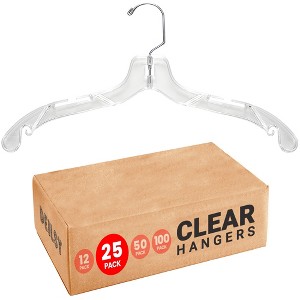 DEILSY Clear Hangers with 360° Swivel Hook & Notches - Durable Plastic Clothing Hangers for Shirts, Dresses, and Coats - 1 of 4