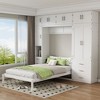 NicBex Full Size Murphy Bed Wooden Frame Murphy Bed Cabinet Wall Bed with Wardrobes and Drawers for Apartment, White - 3 of 4